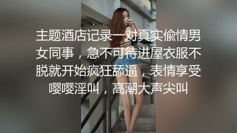 主题酒店记录一对真实偸情男女同事，急不可待进屋衣服不脱就开始疯狂舔逼，表情享受嘤嘤淫叫，高潮大声尖叫